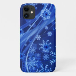 Blue Snowflakes Christmas Swirl Case-Mate iPhone 14 Pro Hülle