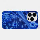 Blue Snowflakes Christmas Swirl Case-Mate iPhone Hülle (Rückseite (Horizontal))