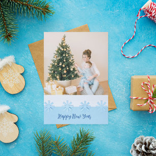 Blue Snowflakes Decoration Weihnachtskarte