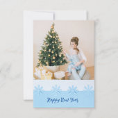 Blue Snowflakes Decoration Weihnachtskarte (Vorderseite)
