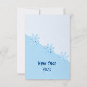 Blue Snowflakes Decoration Weihnachtskarte (Rückseite)