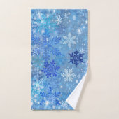 Blue Snowflakes Design Badetuch Set (Handtuch)