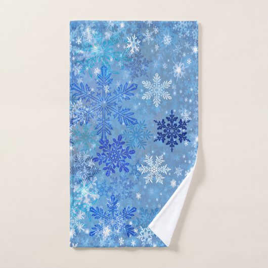 Blue Snowflakes Design Badetuch Set (Handtuch)