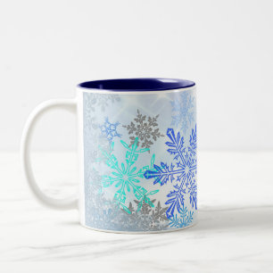 Blue Snowflakes Design Coffee Tasse