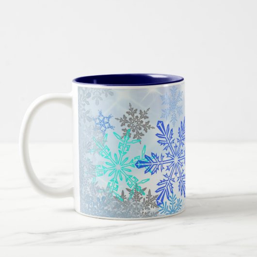 Blue Snowflakes Design Coffee Tasse (Links)