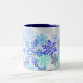 Blue Snowflakes Design Coffee Tasse (Mittel)