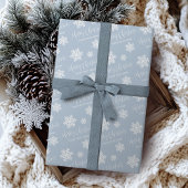 Blue Snowflakes Frohe Weihnachtsschrift Custom Geschenkpapier