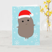 Blue Snowflakes Funny Potato Weihnachten Karte (Gelbe Blume)