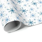 Blue Snowflakes Geschenkpapier (Rolleneckpunkt)