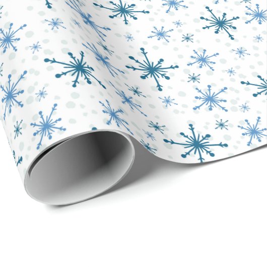 Blue Snowflakes Geschenkpapier (Rolleneckpunkt)