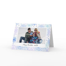 Blue Snowflakes - Hanukkah Card