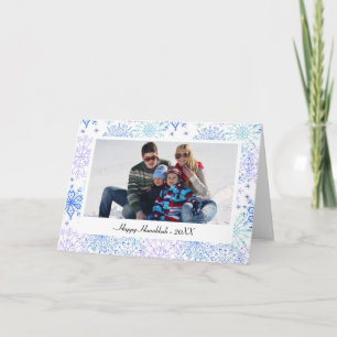 Blue Snowflakes - Hanukkah Card Feiertagskarte