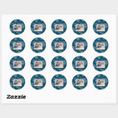 Blue Snowflakes Happy Hanukkah - Circle Sticker (Blatt)