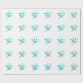 Blue snowflakes holiday camping house place date geschenkpapier