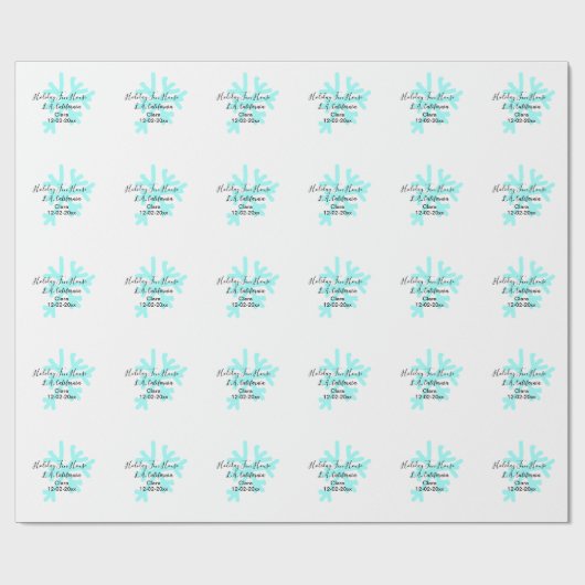 Blue snowflakes holiday camping house place date geschenkpapier (Flach)