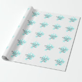 Blue snowflakes holiday camping house place date geschenkpapier (Ungerollt)
