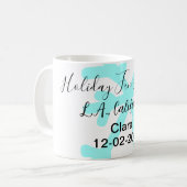 Blue snowflakes holiday camping house place date kaffeetasse (Vorderseite Links)