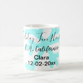 Blue snowflakes holiday camping house place date kaffeetasse (Mittel)