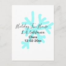 Blue snowflakes holiday camping house place date