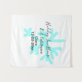 Blue snowflakes holiday camping house place date wandteppich (Vorderseite (Horizontal))