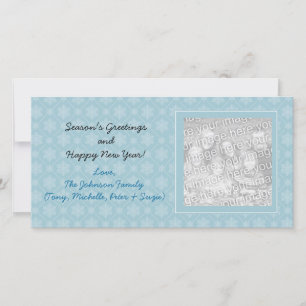Blue Snowflakes Holiday Foto Cards Feiertagskarte