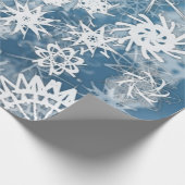 Blue Snowflakes Holiday Wrapping Paper Geschenkpapier (Ecke)