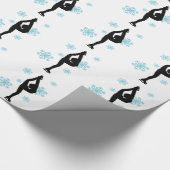 Blue Snowflakes Ice Skaten Gift Wrap Geschenkpapier (Ecke)