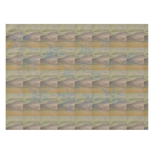 Blue Snowflakes on the Seashore  Tischdecke (Vorderseite (Horizontal))