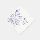 Blue Snowflakes on White Winter Wedding Serviette (Ecke)