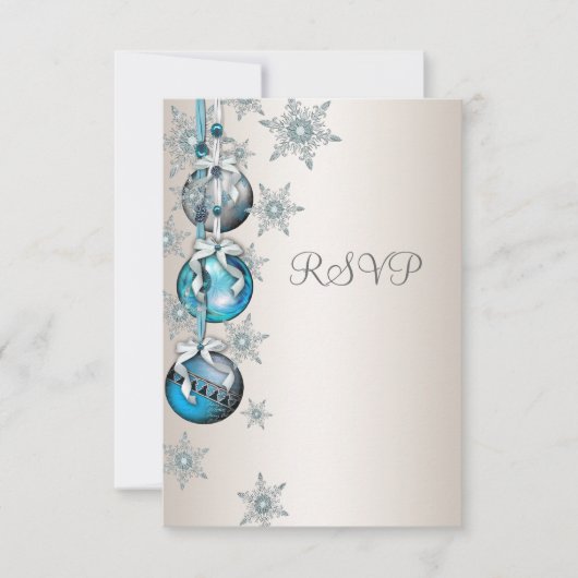 Blue Snowflakes Ornamente Weihnachts-Party UAWG RSVP Karte (Vorderseite)