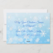 Blue Snowflakes Personalisieren Foto Weihnachten (Rückseite)