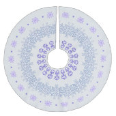 Blue Snowflakes Ring Polyester Weihnachtsbaumdecke (Vorderseite)