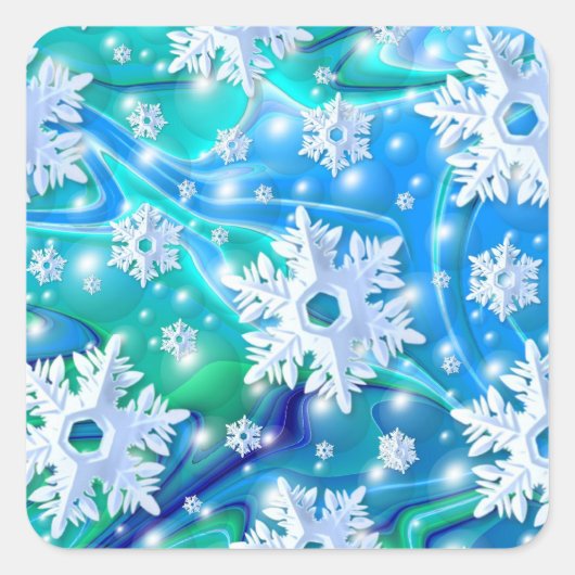 Blue Snowflakes Stickers (Vorderseite)