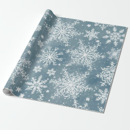 Blue Snowflakes Watercolor Winter Holiday Geschenkpapier