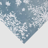 Blue Snowflakes Watercolor Winter Holiday Seidenpapier (Detail)