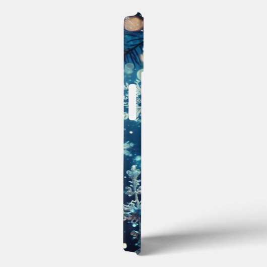 Blue Snowflakes Weihnachten Case-Mate iPhone Hülle (Rückseite / Rechts)