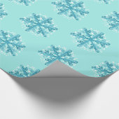 Blue Snowflakes Weihnachten / Wintertime Geschenkw Geschenkpapier (Ecke)