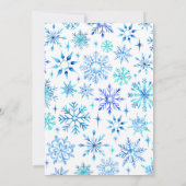 Blue Snowflakes Weihnachts-Abendessen Party Einladung (Rückseite)