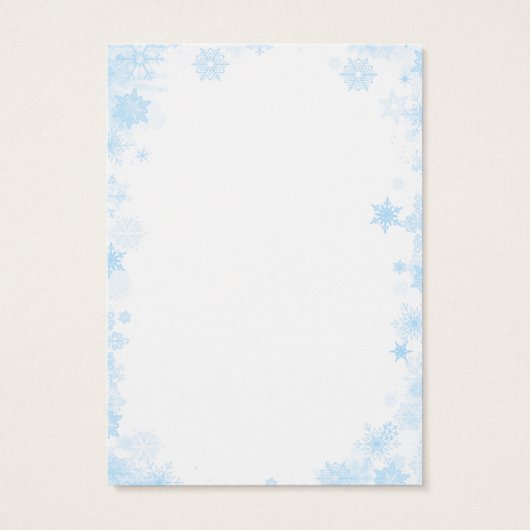 Blue Snowflakes Weihnachts-Earring-Display-Karte (Rückseite)