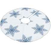 Blue Snowflakes Weihnachtsbaumrock Polyester Weihnachtsbaumdecke (Schrägansicht)
