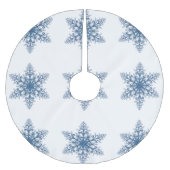 Blue Snowflakes Weihnachtsbaumrock Polyester Weihnachtsbaumdecke (Vorderseite)