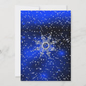 Blue Snowflakes Weihnachtsfeier Einladung (Rückseite)