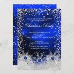 Blue Snowflakes Weihnachtsfeier Einladung<br><div class="desc">Einladung zur Weihnachtsfeier. Corporate Xmas Party. Elegante blaue Schneeflocken mit funkelndem Glitzer und Schnee. Bitte beachten Sie: Alle flachen Bilder!</div>