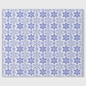 Blue Snowflakes Weihnachtsfeiertag Wintergeschenk Geschenkpapier (Flach)