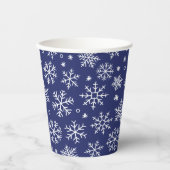Blue Snowflakes Weihnachtsmuster Pappbecher (Vorderseite)