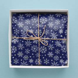 Blue Snowflakes Weihnachtsmuster Seidenpapier
