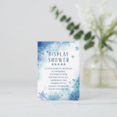Blue Snowflakes Winter Baby Dusche Display Dusche Begleitkarte (Stehend Vorderseite)