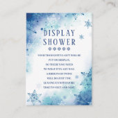 Blue Snowflakes Winter Baby Dusche Display Dusche Begleitkarte (Vorderseite)