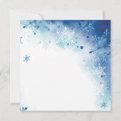Blue Snowflakes Winter Boys Baby Dusche Einladung (Rückseite)