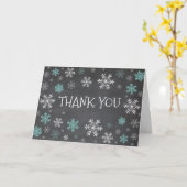 Blue Snowflakes Winter Chalkboard Danke Karte (Gelbe Blume)